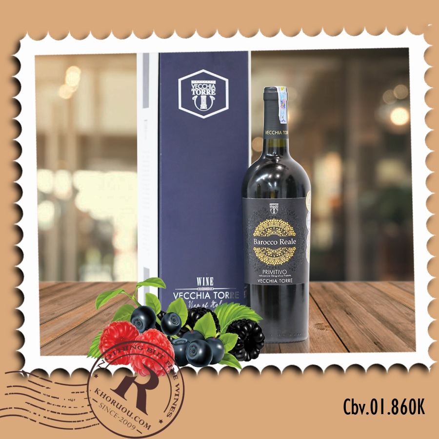 Rượu vang Ý Barocco Reale + hộp cao cấp đi kèm