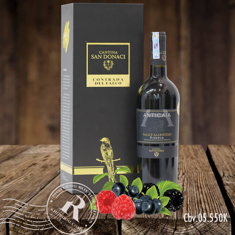 Rượu vang Anticaia Riserva và hộp đồng bộ sang trọng