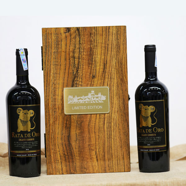 Hộp quà rượu vang 2 chai Rata de Oro