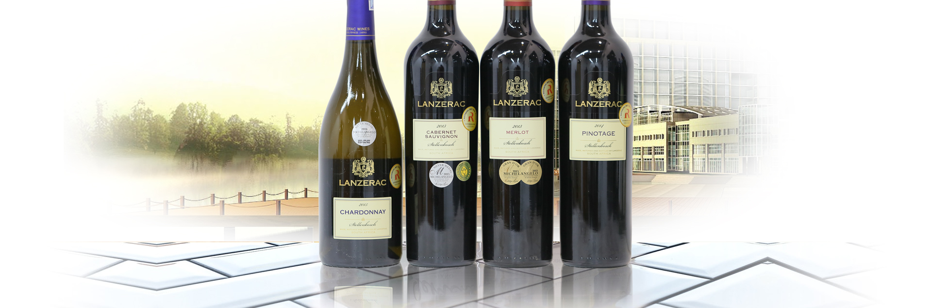 Bộ sưu tập 4 chai Nam Phi Lanzerac