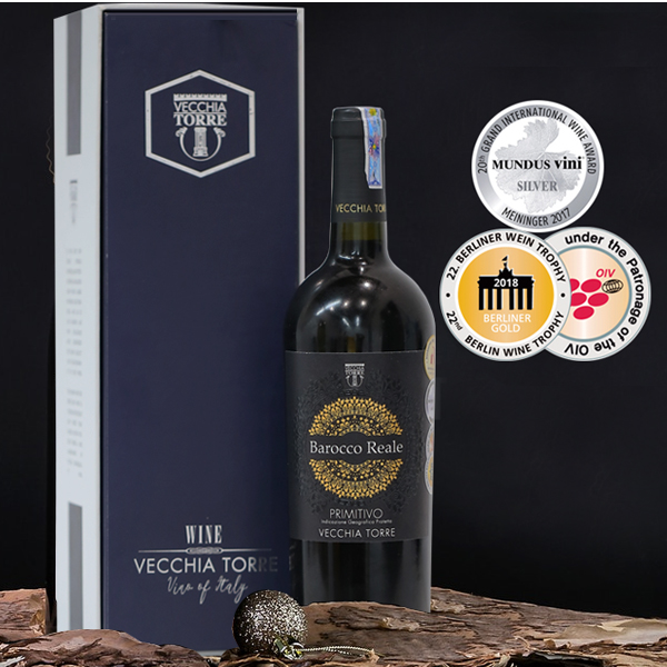 Combo Rượu vang Barocco Reale và hộp đồng bộ