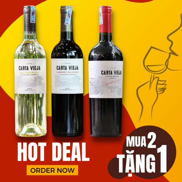 MUA 2 TẶNG 1 RƯỢU VANG CHILE CARTA VIEJA