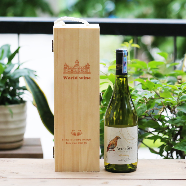 Hộp gỗ đơn + Vang Aves Del Sure Chardonnay