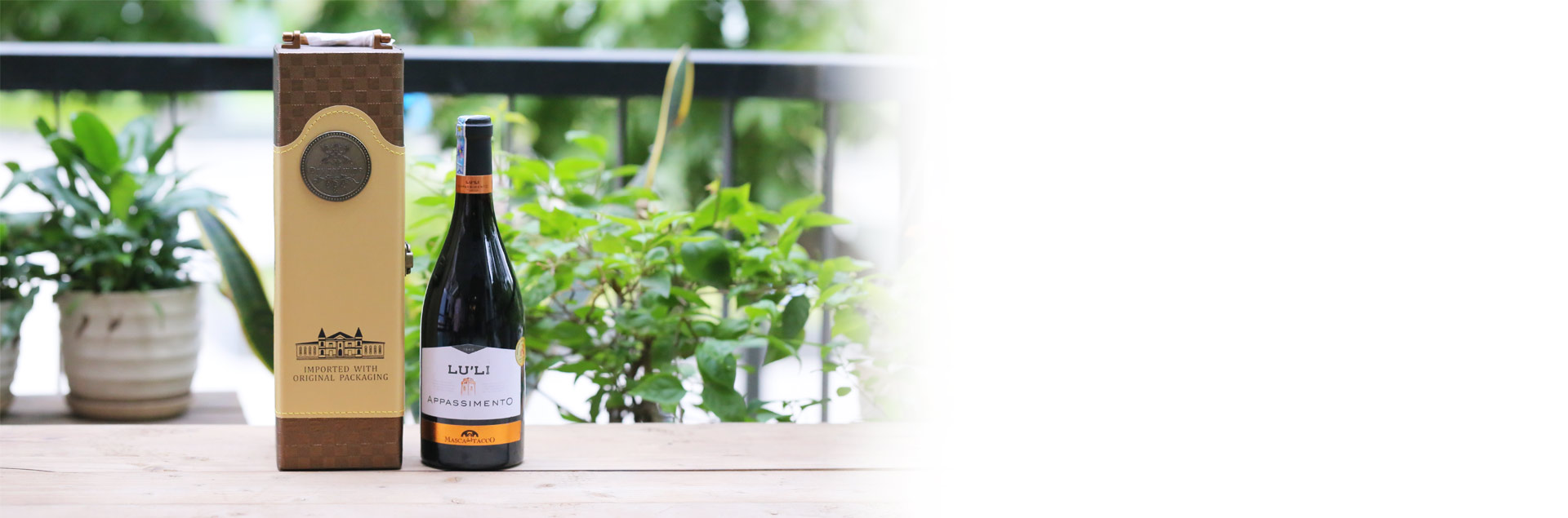 Hộp da đơn cao cấp + Vang Ý Luli Appassimento