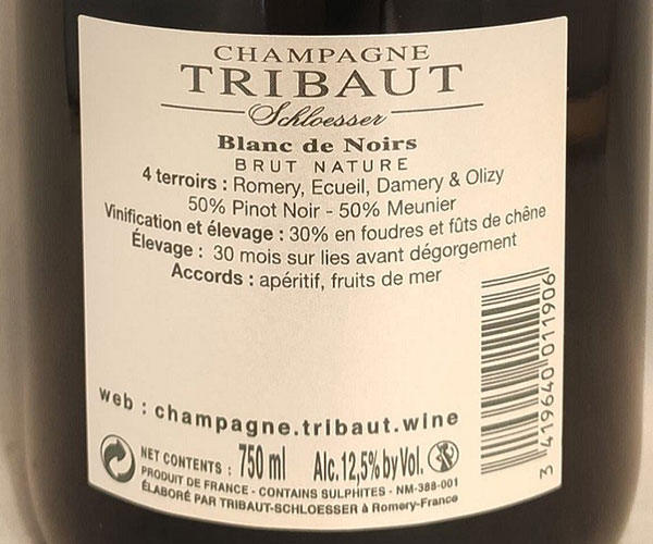 Rượu Champapagne Tribaut Schloesser Blanc de Noirs Brut Nature