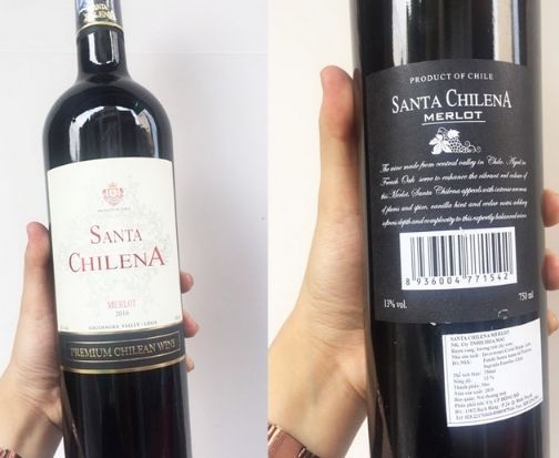 Hộp 1 chai vang Chile Santa Chilena