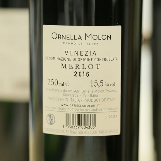 Rượu vang Ý Ornella Molon MERLOT 2016