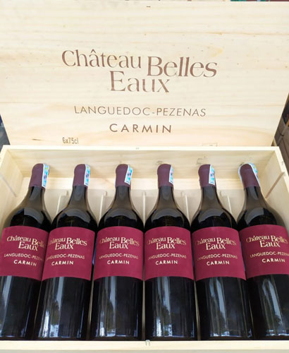 Rượu Vang Pháp Chateau Belles Eaux Languedoc Pezenas Carmin | khoruou.vn