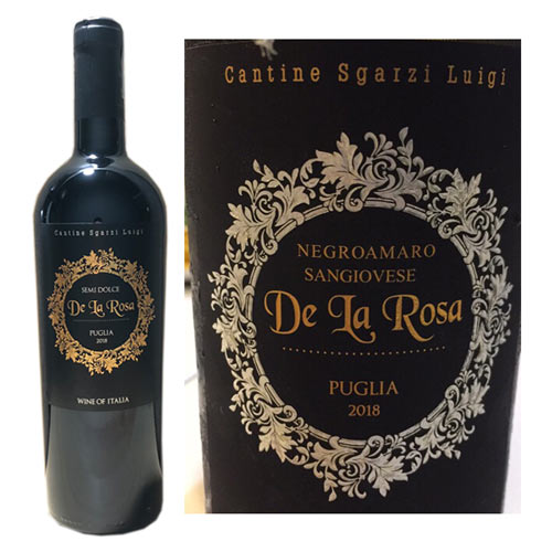 Rượu Vang Ý De la Rosa Negroamaro - Sangiovese